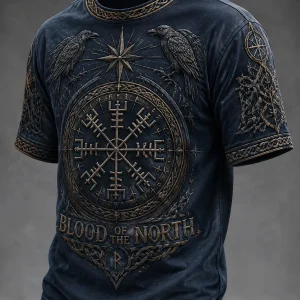 Vikingin veri Pohjois-Korpka Casual T-paitaan