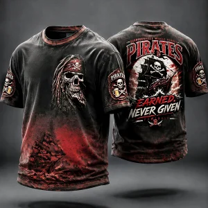 Miesten Gradient Pirate-Print Casual T-paito