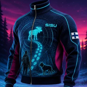 Casual mukava takki Vintage suomalainen taidepainosta