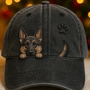 Söpö Peeking Saksanpaimenkoira & Pow Tulosta Unisex Hatta