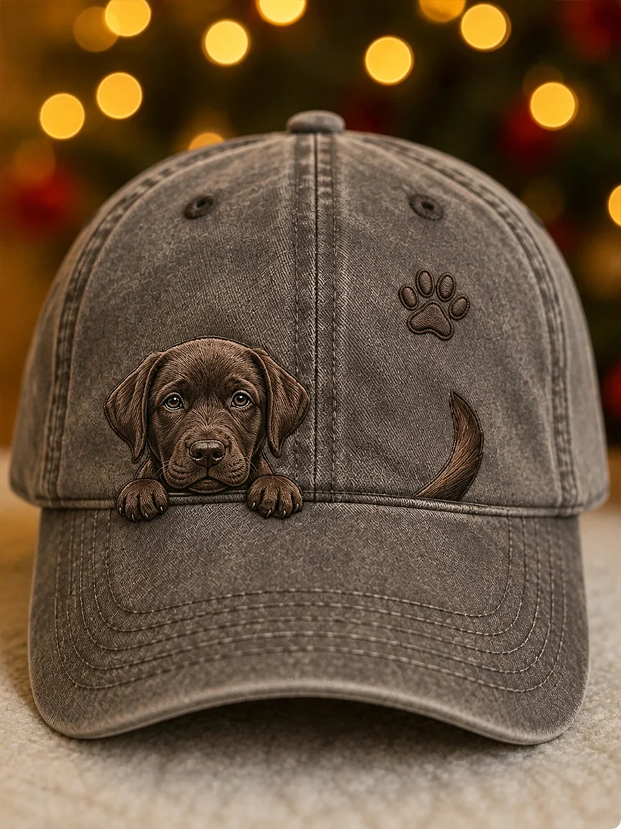 Söpö Peeking Labrador Retriever & Puw Print Unisex Hatti