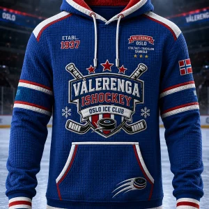 Herrlig jakke i vaffelstrikk med lange ermer og ishockeymotiv