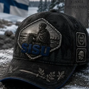 Unisex suomalainen veteraani Sisu -pesäpallolippis
