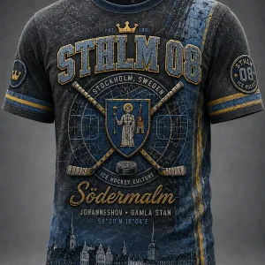 Herrtröja med korta ärmar från Djurgården Hockey, Sverige