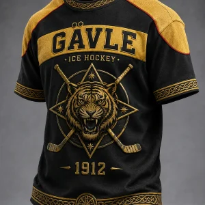 Svart Guld Tiger Hockey T-shirt