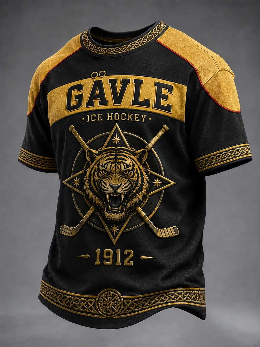Svart Guld Tiger Hockey T-shirt - Image 2
