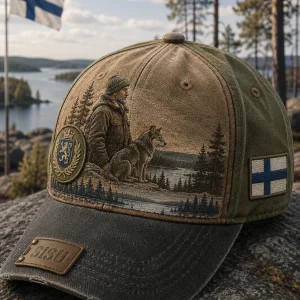 Unisex suomalainen veteraani Sisu -pesäpallolippis
