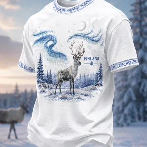 Miesten pohjoismainen poroperintö Print Casual Tee