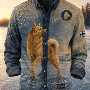 RetroStyle Finnish Nordic Hound Art Print Casual, Mukava pitkähihainen paito