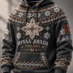 Miesten Retro Suomen joulun huppuhukkapaikka
